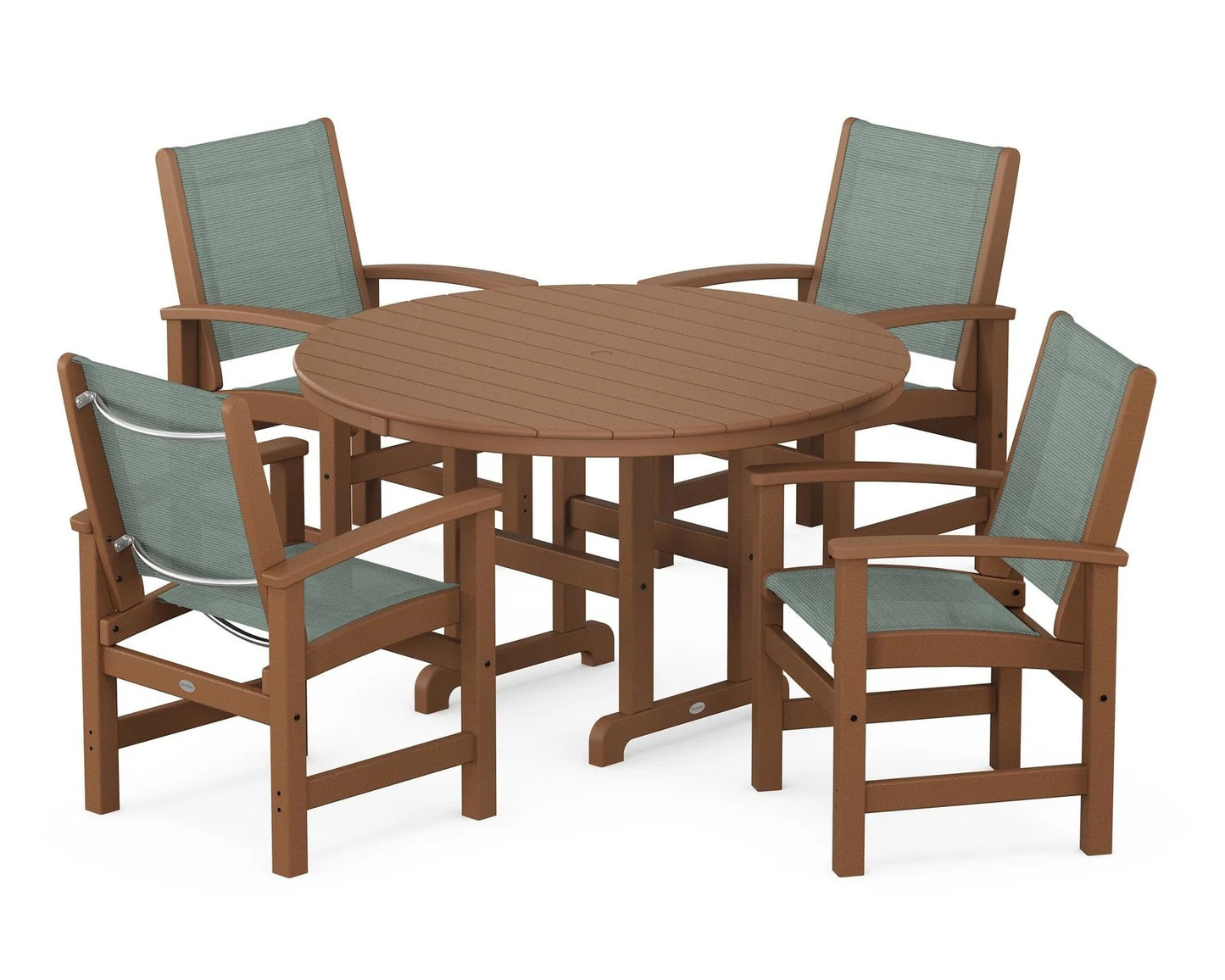 Polywood - Coastal 5-Piece Round Farmhouse Dining Set - FREE SHIPPING