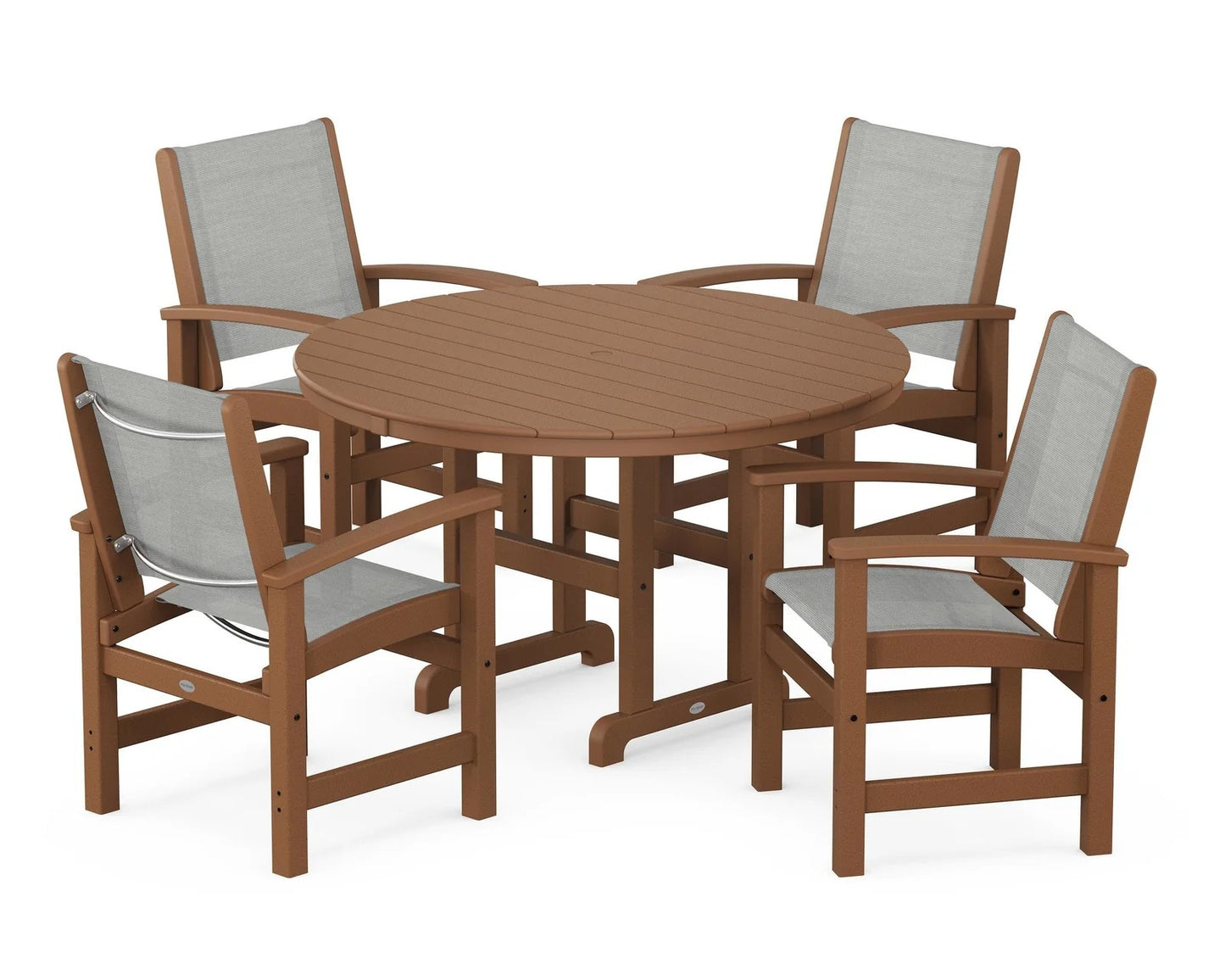 Polywood - Coastal 5-Piece Round Farmhouse Dining Set - FREE SHIPPING