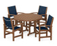 Polywood - Coastal 5-Piece Round Farmhouse Dining Set - FREE SHIPPING