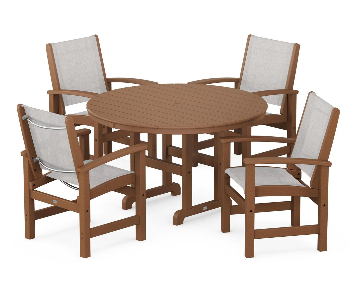 Polywood - Coastal 5-Piece Round Farmhouse Dining Set - FREE SHIPPING