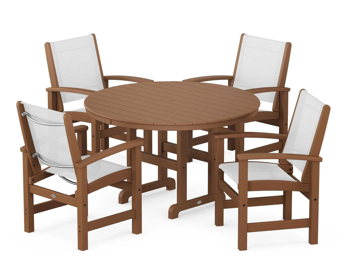 Polywood - Coastal 5-Piece Round Farmhouse Dining Set - FREE SHIPPING