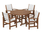 Polywood - Coastal 5-Piece Round Farmhouse Dining Set - FREE SHIPPING