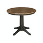 Dining Essentials - 36" Round Table Top w/ 30" H Transitional Pedestal in Hickory & Coal