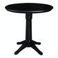 Dining Essentials - 36" Round Table Top w/ 36" H Transitional Pedestal w/ Extension in Black