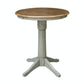 Dining Essentials - 30" Round Table Top w/ 36" H Transitional Pedestal w/ Extension in Hickory & Stone