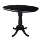 Dining Essentials - 36" Extension Table Top w/ 36" H Traditional Pedestal w/ Extension in Black