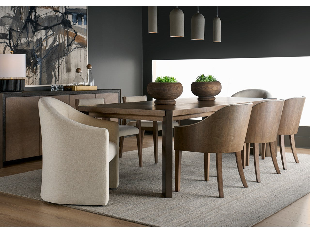 Universal - Mist & Veil-Modern Haze Dining Table