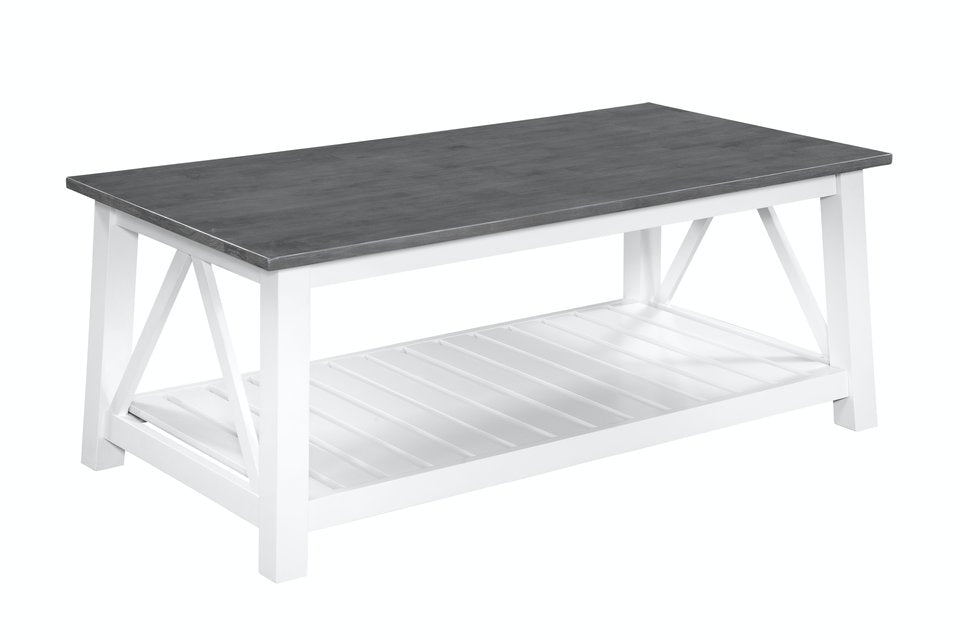 Home Accents - Surrey Coffee Table in Heather Gray & White