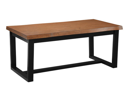 Home Accents - Live Edge Coffee Table in Bourbon Oak & Black