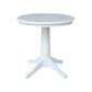 Dining Essential - 30" Round Table Top w/ 30" H Transitional Pedestal in Pure White