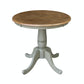 Dining Essentials - 30" Round Table Top w/ 30" Traditional Pedestal in Hickory & Stone
