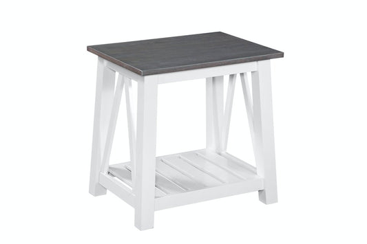 Home Accents - Surrey End Table in Heather Gray & White