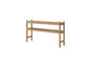 Pleasant Hill - Suede Console Table with Metal & Rattan Shelf