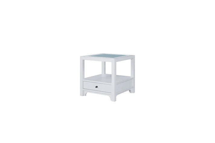 Pleasant Hill - Ivory End Table with Matte Glass Top