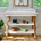 Branch Open Shelf Changing Table in Acacia w/ Snow