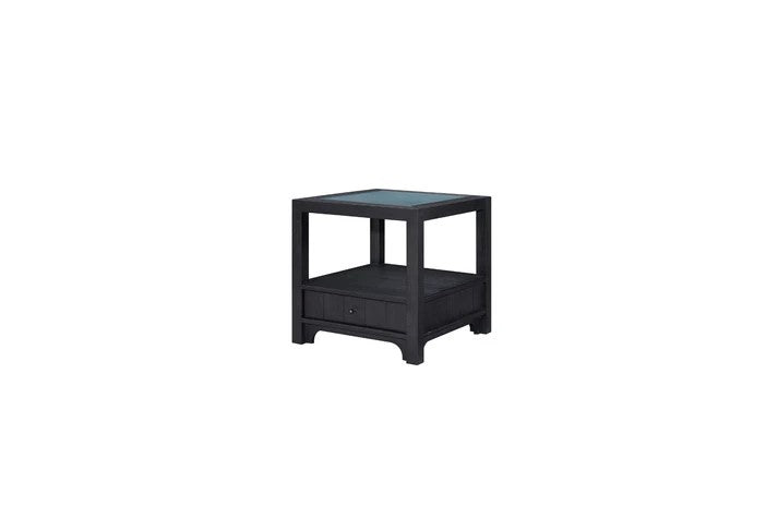 Pleasant Hill - Ebony End Table with Matte Glass Top