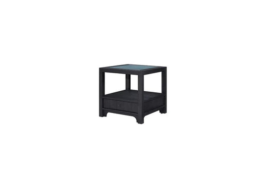 Pleasant Hill - Ebony End Table with Matte Glass Top