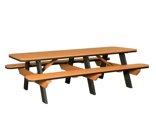 Finch - Picnic 33" x 96" Table w/ Benches Attached