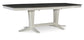 Cosmopolitan - Milano Double Pedestal Extension Table in Heather Gray & White