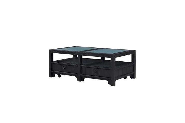 Pleasant Hill - Ebony Cocktail Table with Matte Glass Top