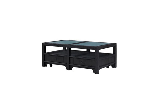 Pleasant Hill - Ebony Cocktail Table with Matte Glass Top