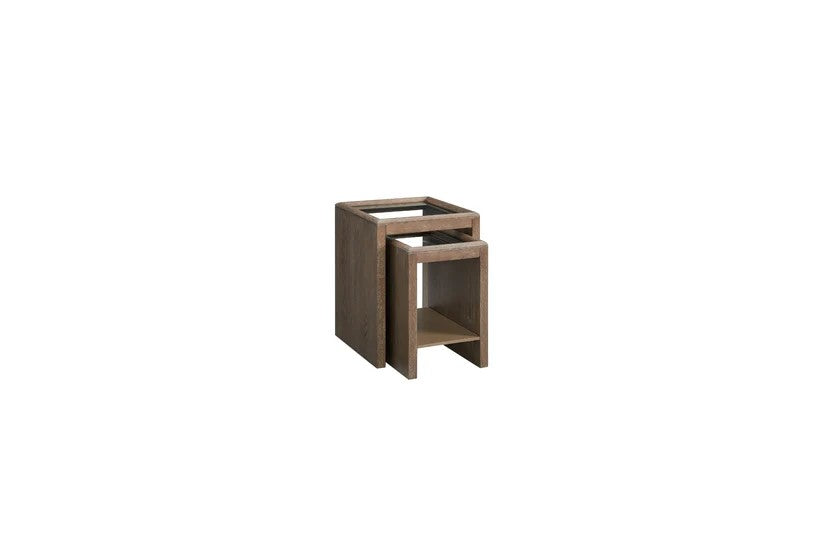 Trilogy - Cocoa Nesting Table with Glass Top