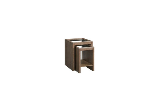 Trilogy - Cocoa Nesting Table with Glass Top