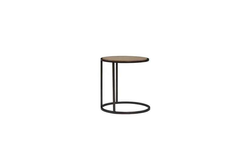 Trilogy - Toffee Wood Top Metal Chairside Table