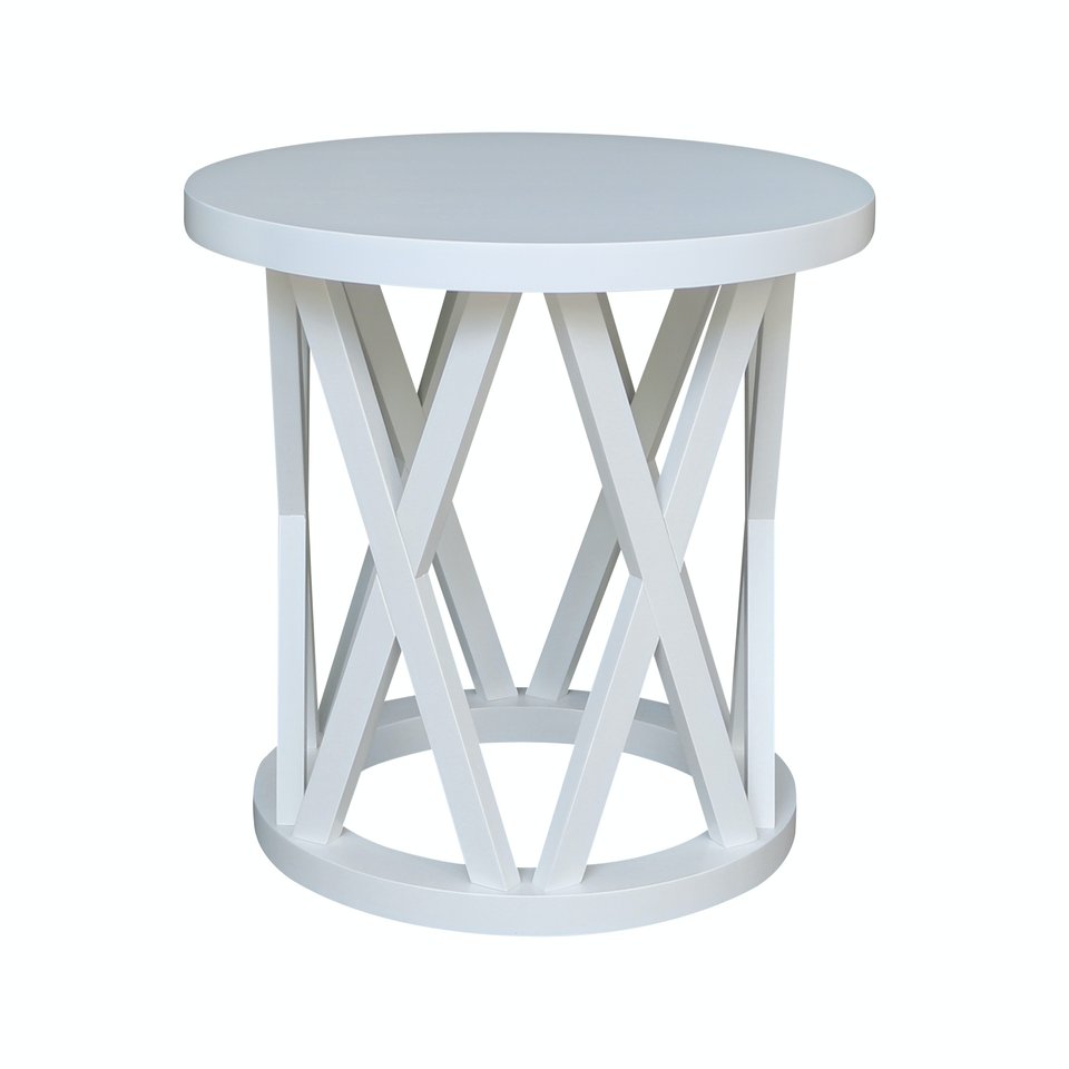 Home Accents - Ceylon Round End Table in White