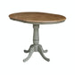 Dining Essentials - 36" Extension Table Top w/ 36" H Traditional Pedestal w/ Extension in Hickory & Stone