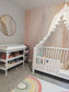 Branch Open Shelf Changing Table in Acacia w/ Snow