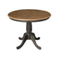 Dining Essentials - 36" Round Table Top w/ 30" H Traditional Pedestal in Hickory & Coal