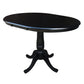 Dining Essentials - 36" Extension Table Top w/ 30" H Traditional Pedestal in Black