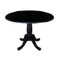 Dining Essentials - 42" Drop Leaf Table Top w/ 30" H Traditional Pedestal in Black