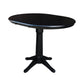 Dining Essentials - 36" Extension Table Top w/ 36" H Transitional Pedestal w/ Extension in Black