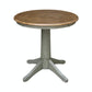 Dining Essentials - 30" Round Table Top w/ 30" H Transitional Pedestal in Hickory & Stone