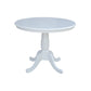 Dining Essentials - 36" Round Table Top w/ 30" H Traditional Pedestal in Pure White