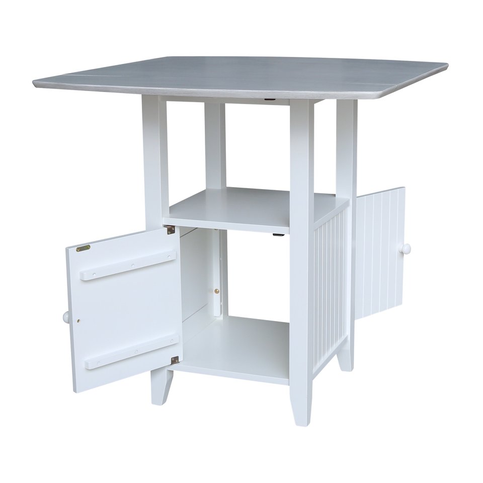 Hampton - 36" H Drop Leaf Bistro Table in Chalk & White