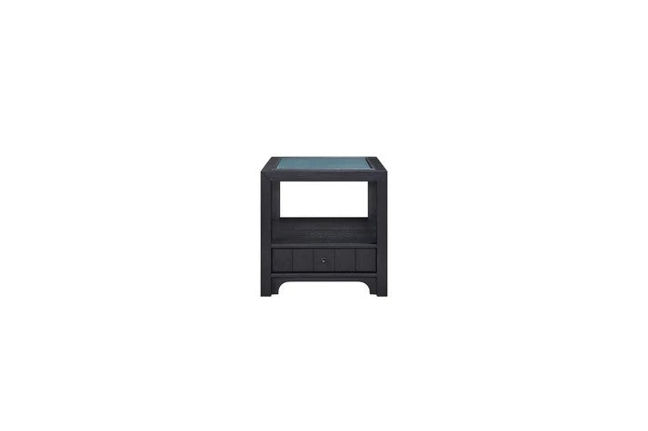 Pleasant Hill - Ebony End Table with Matte Glass Top