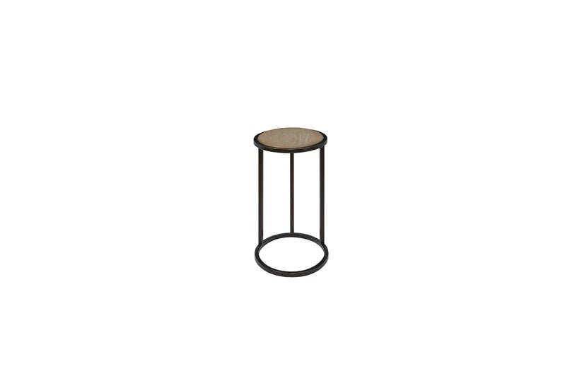 Trilogy - Toffee Wood Top Metal Chairside Table
