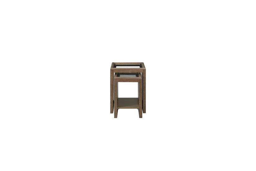 Trilogy - Cocoa Nesting Table with Glass Top