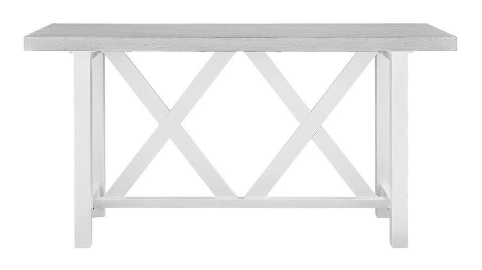 Hampton - Double X Counter Table in Chalk & White