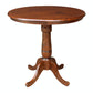 Dining Essentials - 36" Round Table Top w/ 36" H Traditional Pedestal w/ Extension in Espresso