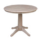 Dining Essentials - 36" Round Table Top w/ 30" H Transitional Pedestal in Taupe Gray