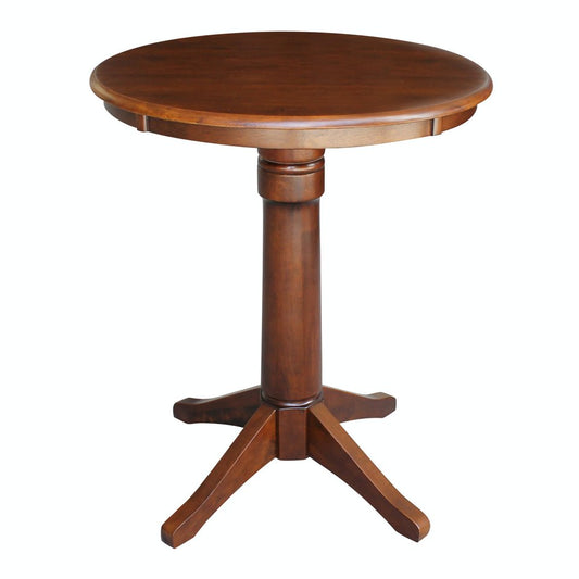 Dining Essentials - 30" Round Table Top w/ 36" H Transitional Pedestal w/ Extension in Espresso