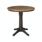 Dining Essentials - 36" Round Table Top w/ 36" H Transitional Pedestal w/ Extension in Hickory & Coal