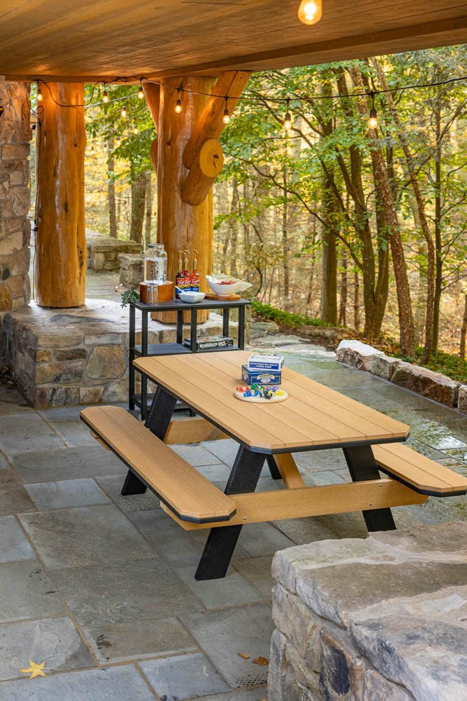Finch - Picnic 33" x 72" Table with Benches Attached