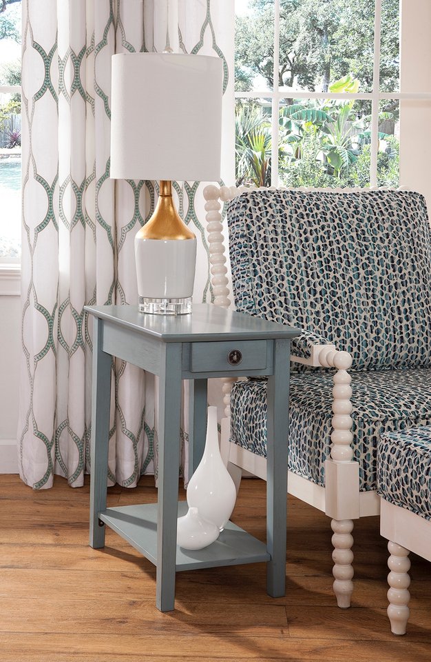 Destinations - Narrow End Table in Ocean Blue