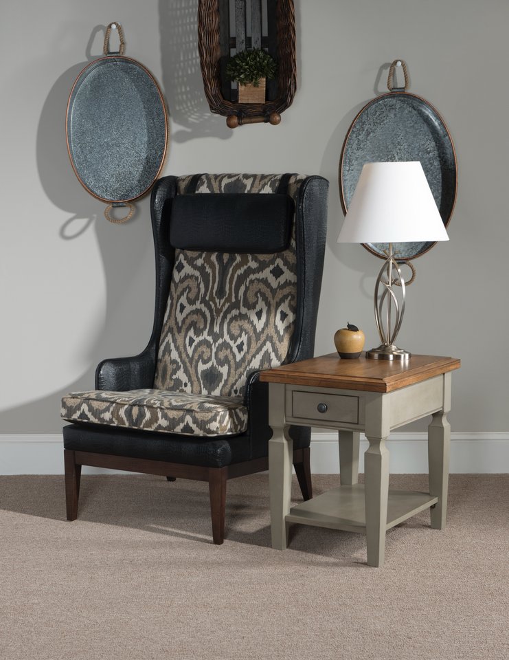 Home Accents - Vista End Table in Hickory & Stone
