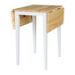 Dining Essentials - Small Drop Leaf Leg Table in Natural & White